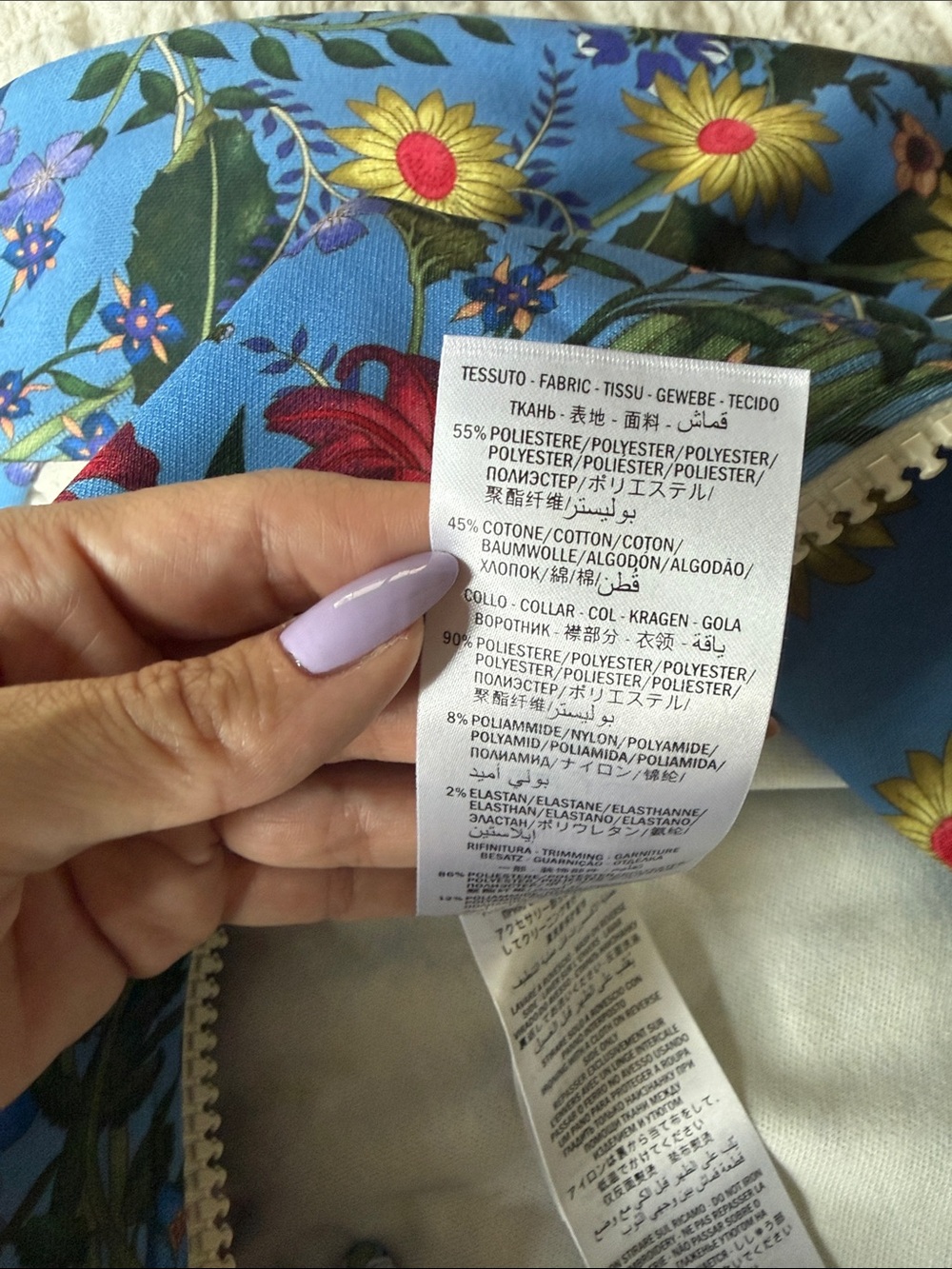 Gucci Light Blue Floral Appliqué Bomber Jacket - Picture 13 of 14